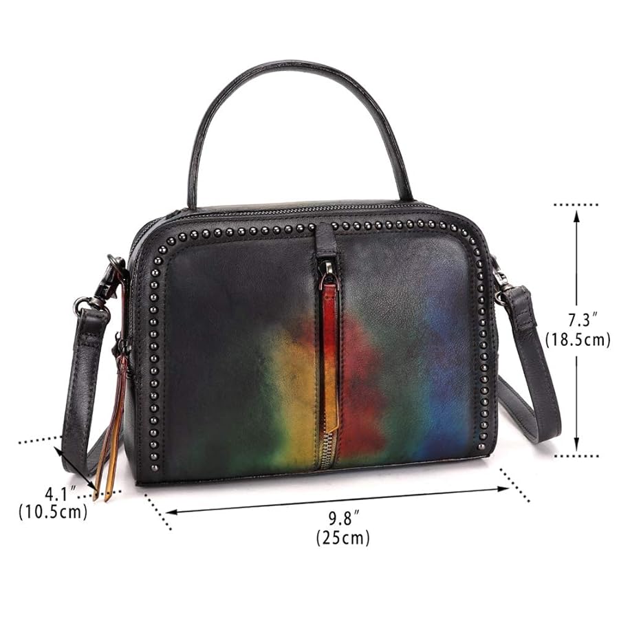 IVTG Genuine Leather Crossbody Bag for Women Vintage